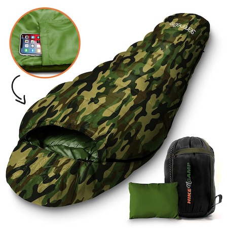 Serenelife Camouflage Mummy Sleeping Bag SLSCA5